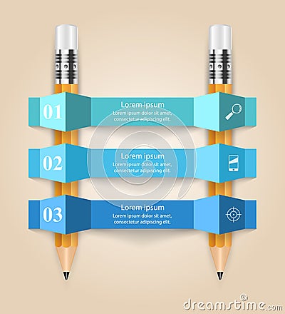 Business Infographics origami style Vector illustration. Pencil Vector Illustration