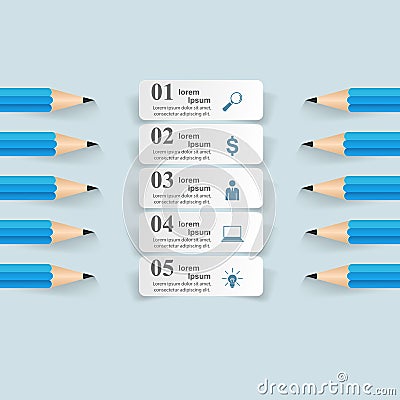 Business Infographics origami style Vector illustration. Pencil Vector Illustration