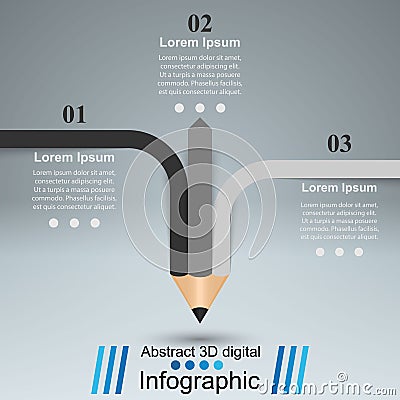 Business Infographics. Pencil icon. Vector Illustration