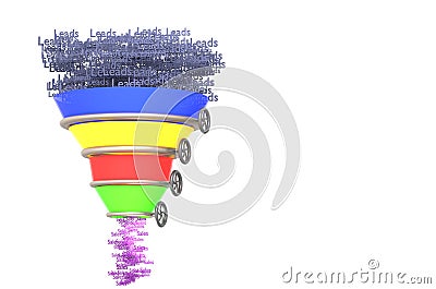 Business infographics with stages of a Sales Funnel 3d illustration Stock Photo