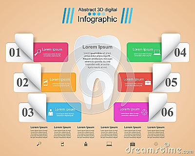 Business Infographics. Tooth icon. Vector Illustration