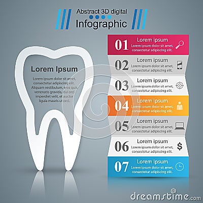 Business Infographics. Tooth icon. Vector Illustration