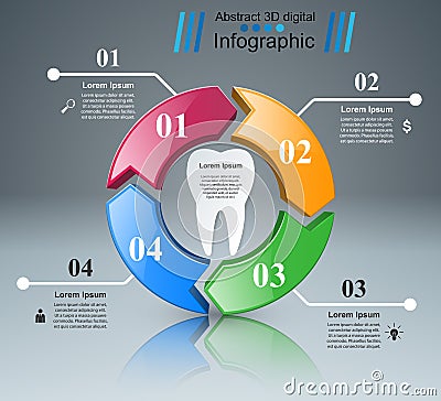 Business Infographics. Tooth icon. Vector Illustration