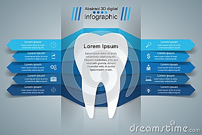 Business Infographics. Tooth icon. Vector Illustration