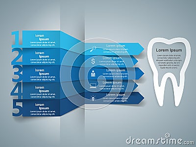 Business Infographics. Tooth icon. Vector Illustration