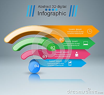 Business infographics. Wi-fi icon. Vector Illustration