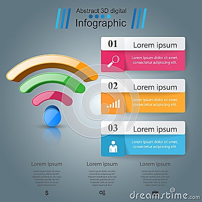Business infographics. Wi-fi icon. Vector Illustration