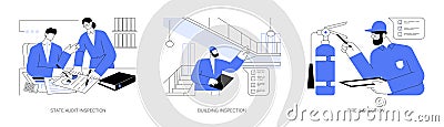 Business inspections abstract concept vector illustrations. Vector Illustration