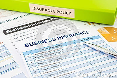 Business insurance planning for risk management Stock Photo