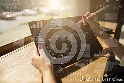 Business, internet and technology concept. Virtual screen background. Stock Photo