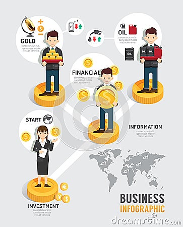 Business investment funds board game flat icons concept Vector Illustration