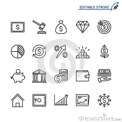 Business and investment outline icon set Vector Illustration