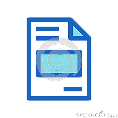 Business Invoice Filled Line Icon Blue Color Vector Illustration