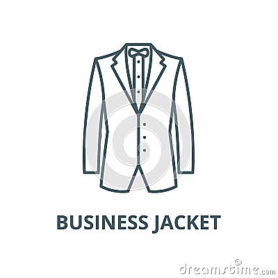 Business jacket vector line icon, linear concept, outline sign, symbol Vector Illustration