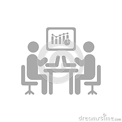 business keywords research analysis grry icon Vector Illustration