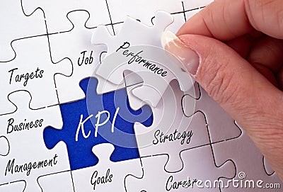 Business KPI jigsaw puzzle Stock Photo