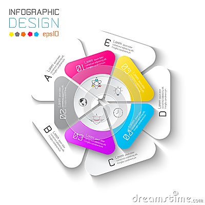 Business labels infographic on two layers circles bar. Vector Illustration