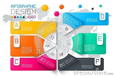 Business labels infographic on two layers circles bar. Vector Illustration