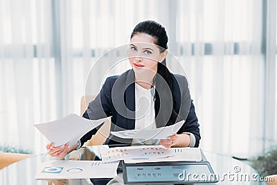 Business lady work manager documents office Stock Photo