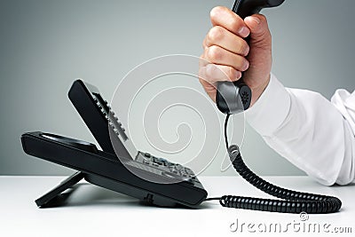 Business landline telephone Stock Photo