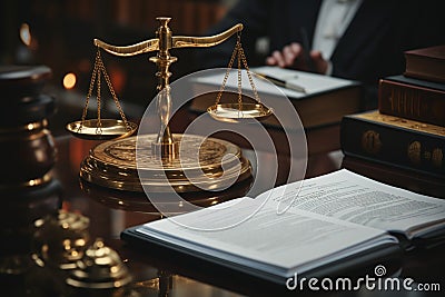 Business and lawyers discuss contract papers in an office setting Stock Photo