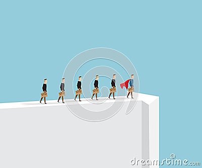 Business leader businessman standing on arrow way Vector Illustration