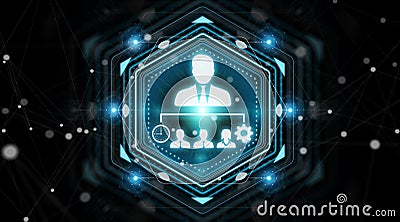 Business leadership chart digital interface 3D rendering Stock Photo