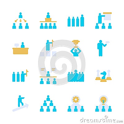 Business leadership icon set.Vector illustration Vector Illustration