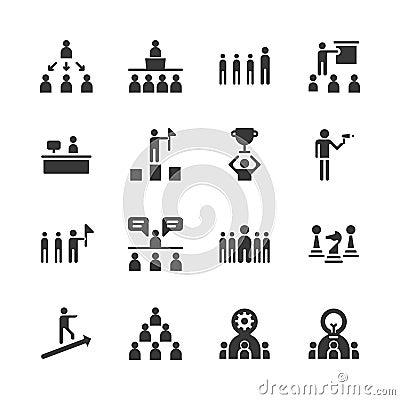 Business leadership icon set.Vector illustration Vector Illustration