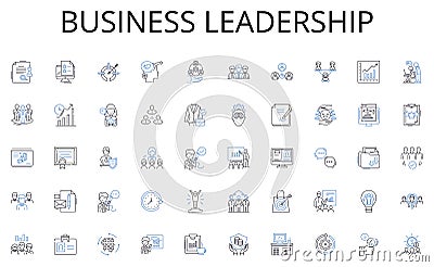 Business leadership line icons collection. Investments, Returns, Hedge, Portfolio, Arbitrage, Risk, Capital vector and Vector Illustration