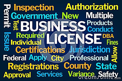 Business License Word Cloud Stock Photo