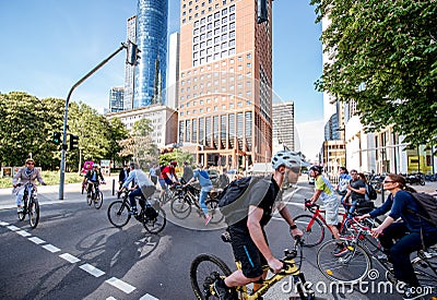 Business life in Frankfurt city Editorial Stock Photo