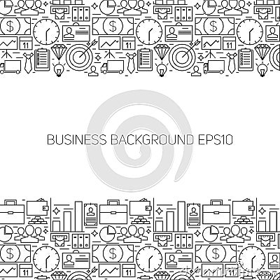 Business Line Art Background. Vector Illustration