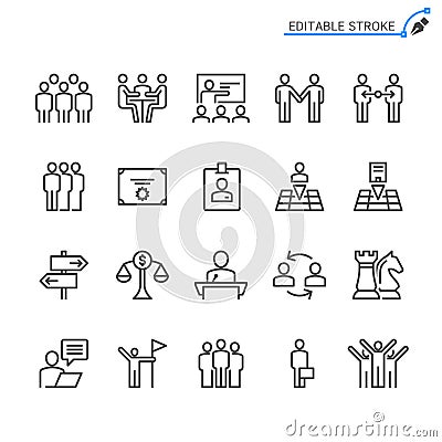 Business outline icon set Vector Illustration