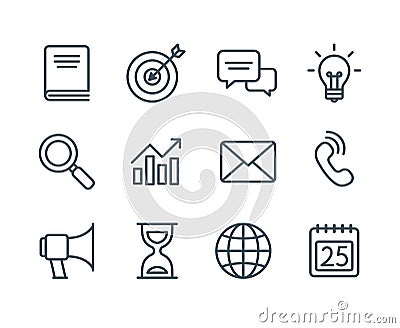 Business line icons Vector Illustration