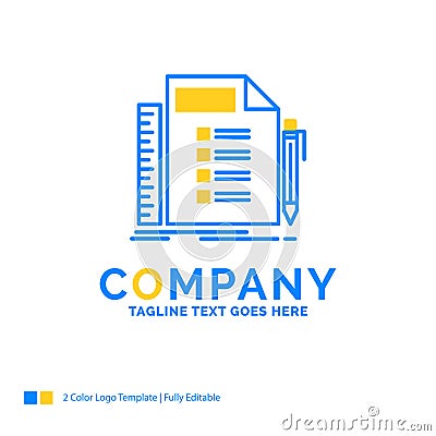 Business, list, plan, planning, task Blue Yellow Business Logo t Vector Illustration