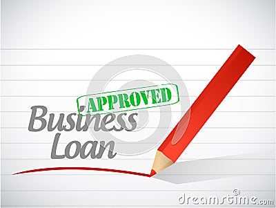 Business loan approved message illustration Cartoon Illustration