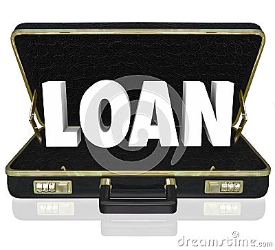 Business Loan 3d Word Briefcase Borrow Start Up Funding Stock Photo