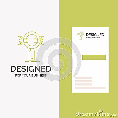 Business Logo for Analysis, Search, information, research, Security. Vertical Green Business / Visiting Card template. Creative Vector Illustration