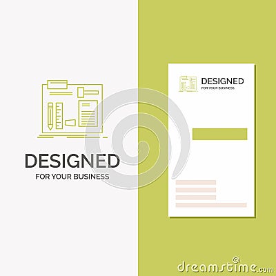 Business Logo for Build, construct, diy, engineer, workshop. Vertical Green Business / Visiting Card template. Creative background Vector Illustration