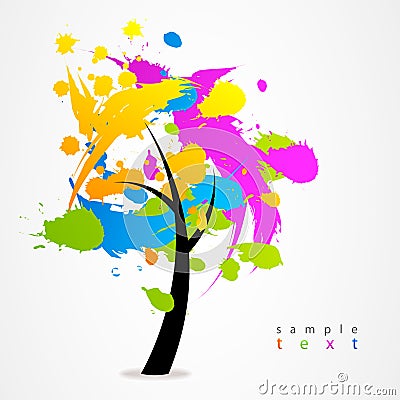 Business logo colorful tree web Vector Illustration