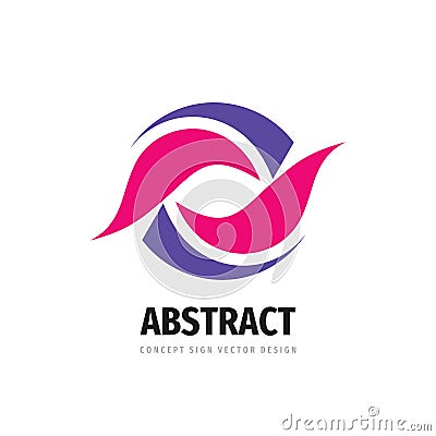 Business logo design. Abstract shapes. Cooperation communication concept logo sign. Success strategy icon logo symbol. Vector illu Vector Illustration