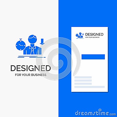 Business Logo for failure, fail, sad, depression, time. Vertical Blue Business / Visiting Card template Vector Illustration