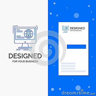 Business Logo for information, content, development, website, web. Vertical Blue Business / Visiting Card template Vector Illustration