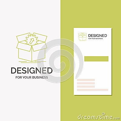 Business Logo for upload, performance, productivity, progress, work. Vertical Green Business / Visiting Card template. Creative Vector Illustration