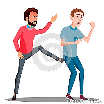 Business Loser Gets A Kick Vector. Isolated Illustration Vector Illustration