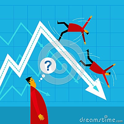 Business loss concept with arrow Vector Illustration