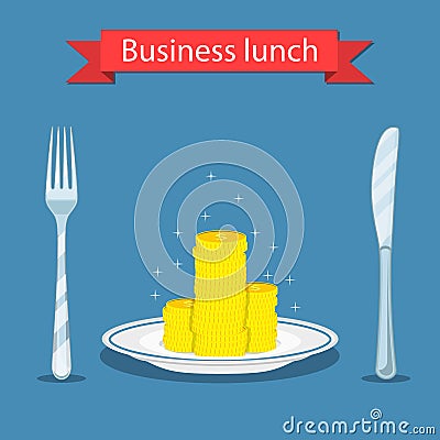 Business lunch concept Vector Illustration