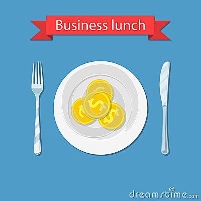 Business lunch concept i Vector Illustration
