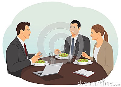 Business lunch Vector Illustration